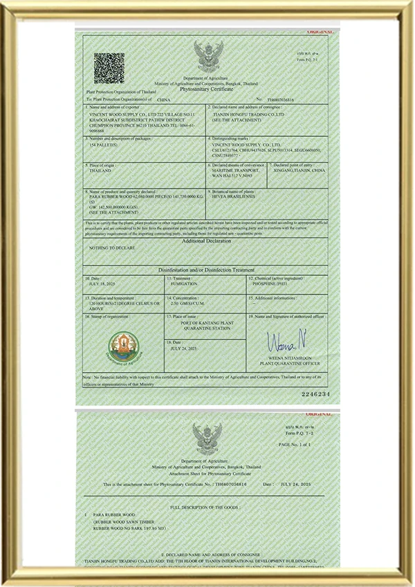 Certificado de importaci&oacute;n de madera de Pilates