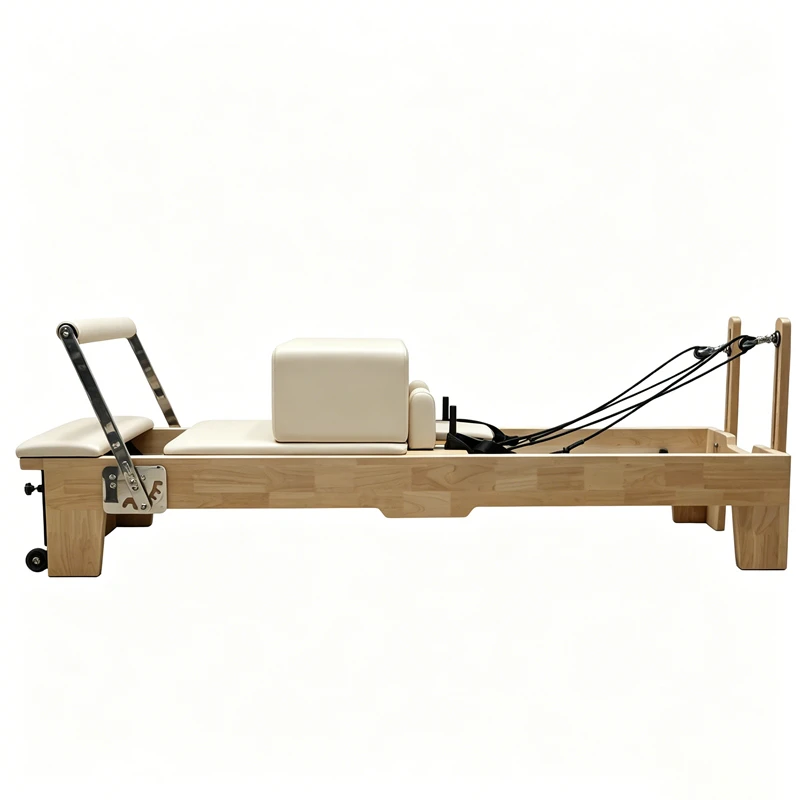 MJD-M101A Reformer de Pilates de madera de roble con patas de madera
