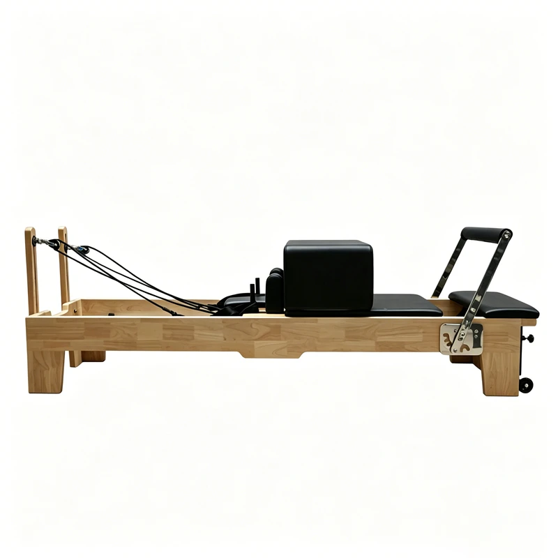 MJD-M101A Reformer de Pilates de madera de roble con patas de madera