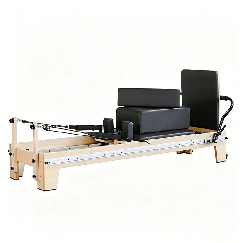 Reformer de Pilates de madera de arce ajustable MJD-W46A con pista completa