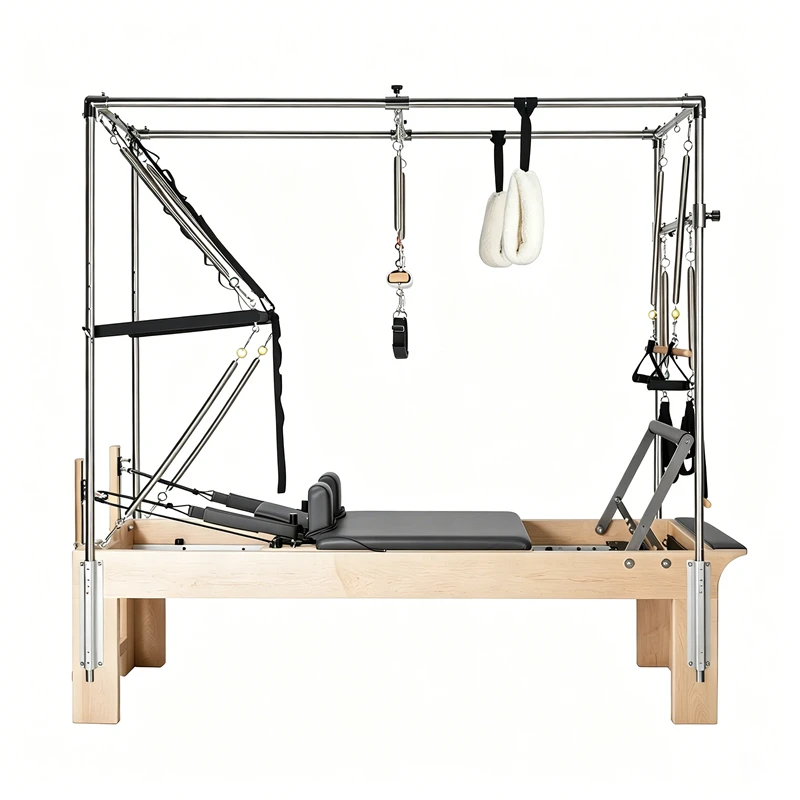 M&aacute;quina 3 en 1 de Pilates Cadillac de madera de arce MJD-W25A para distribuidores y estudios comerci
