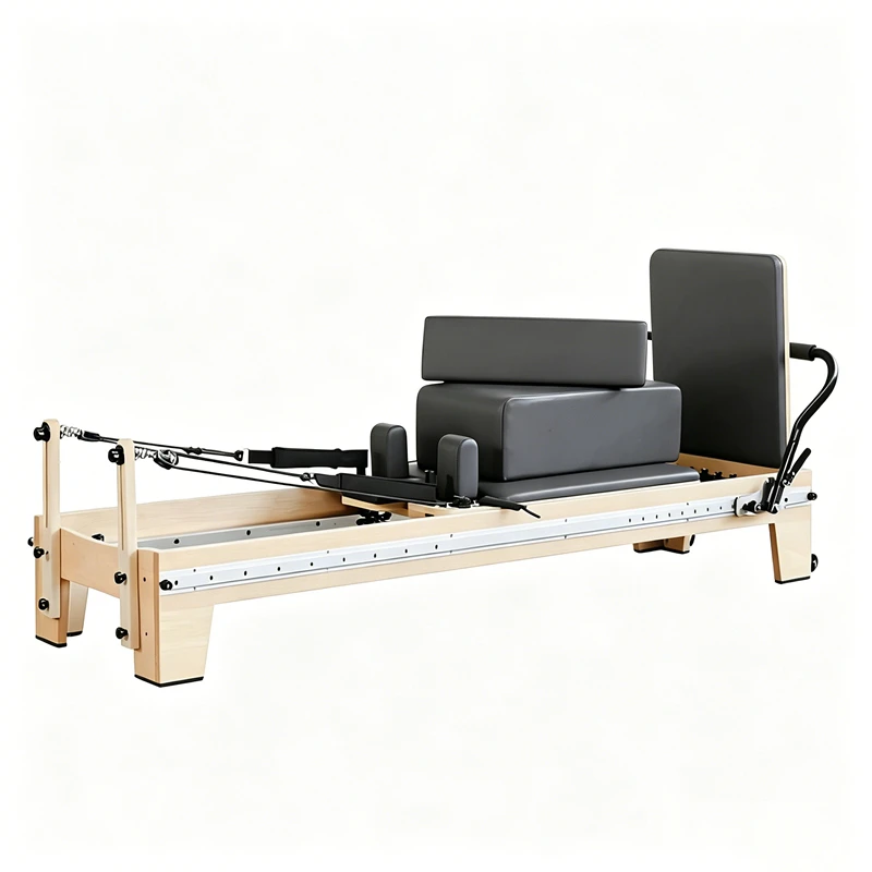 Reformer de Pilates de madera de arce ajustable MJD-W46A con pista completa