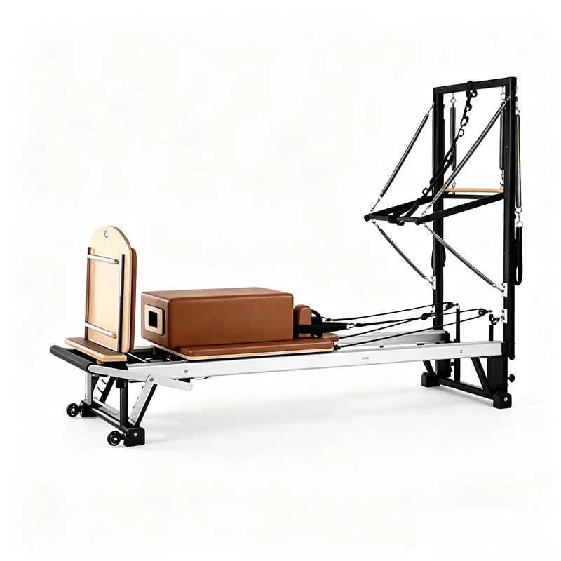 MJD-W47 Merrithew Reformer de Pilates de aluminio con resortes ajustables de media torre