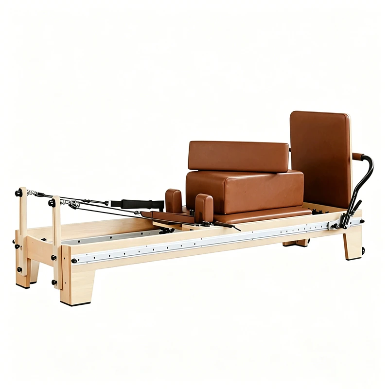 Reformer de Pilates de madera de arce ajustable MJD-W46A con pista completa