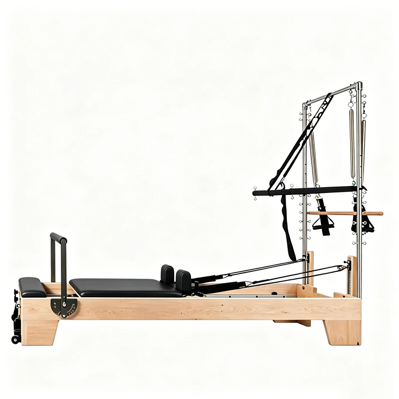 MJD-W23A Studio Reformer Pilates de madera de arce con media torre