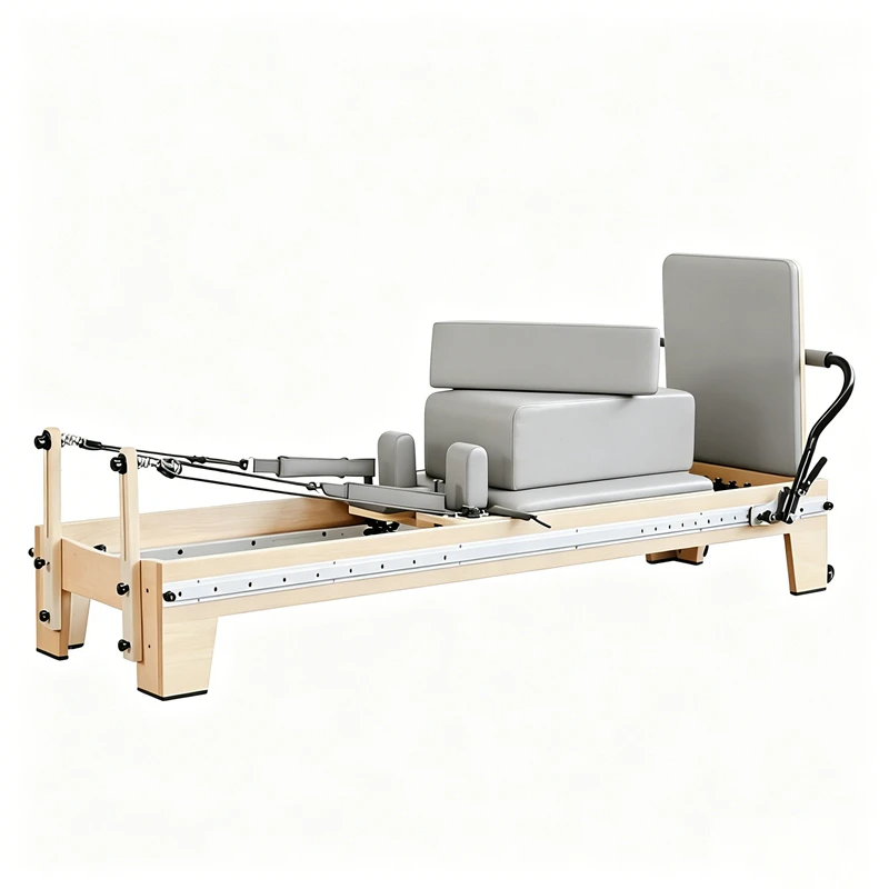Reformer de Pilates de madera de arce ajustable MJD-W46A con pista completa