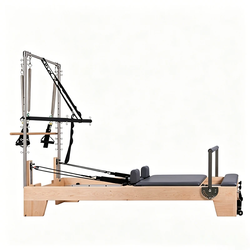 MJD-W23A Studio Reformer Pilates de madera de arce con media torre