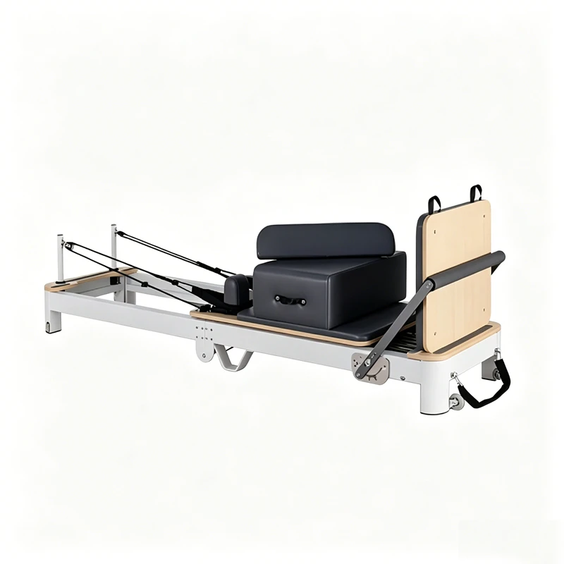 Reformer de Pilates de aluminio pr&eacute;mium MJD-W40 plegable con patas de soporte de aleaci&oacute;n