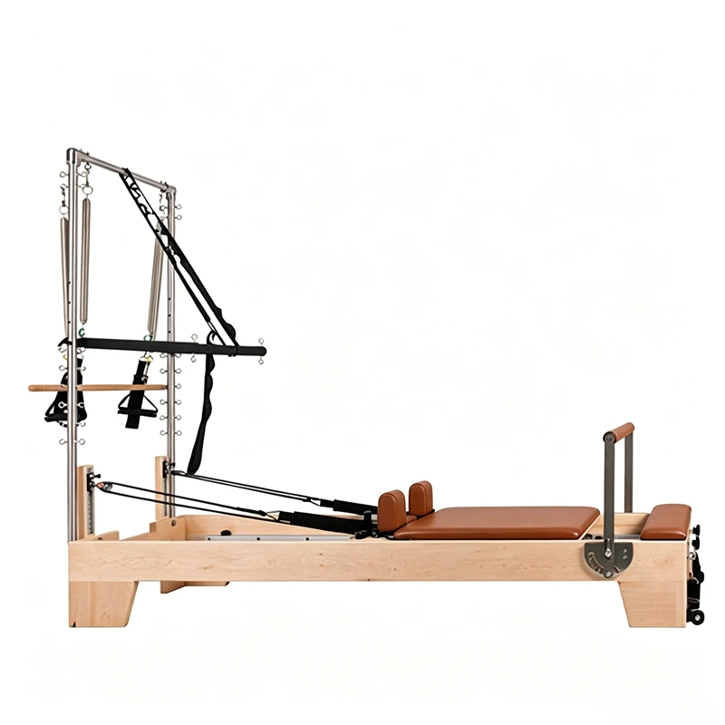 MJD-W23A Studio Reformer Pilates de madera de arce con media torre