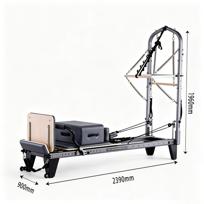 Reformador de Pilates de aluminio MJD-W45 con media torre y pista completa