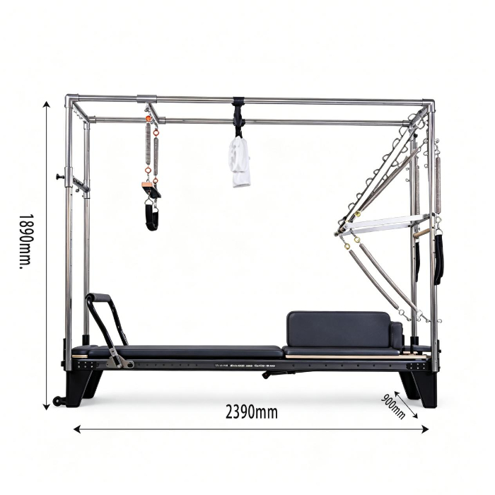 Máquina reformadora negra de Pilates 3 en 1 de aluminio de pista completa MJD-W54